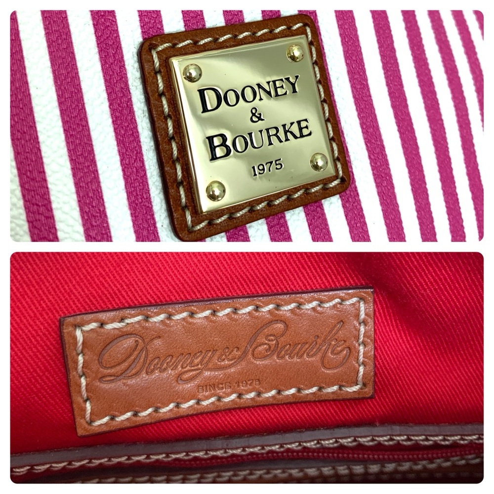 Dooney & Bourke Pink and White Vertical Stripe Crossbody Bag - Picture 5 of 13